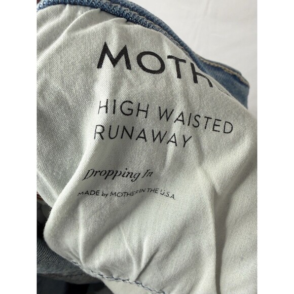 Mother High Waisted Runaway Bootcut Jeans 28 Dropping In Light Denim Blue USA - Picture 12 of 16